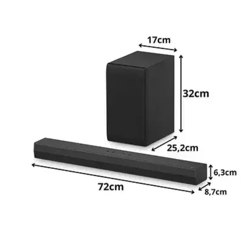 ابعاد ساندبار الجی مدل LG S40T