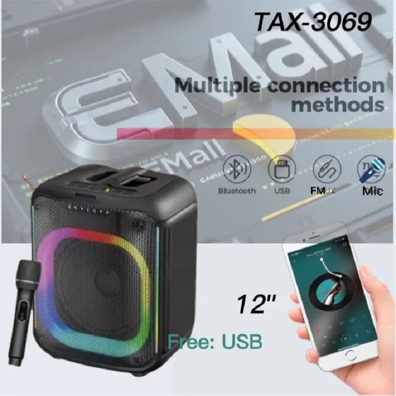 قابلیت اتصال به گوشی اسپیکر شارژی فیلیپس مدل TAX-3069
