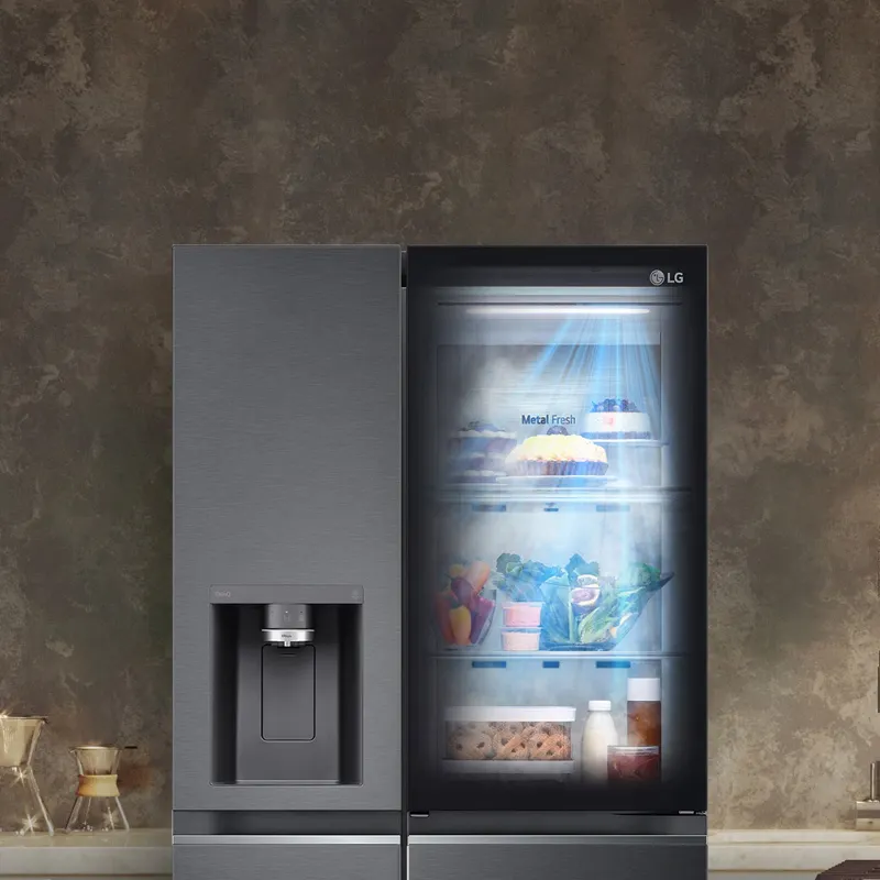 خنک کننده یخچال فریزر ساید بای ساید ال جی x267 رنگ دودی