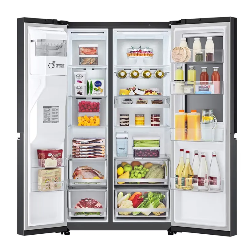 ظرفیت یخچال فریزر ساید بای ساید ال جی x267 رنگ دودی