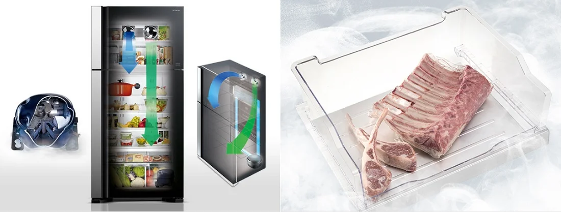سیستم ضد بو یخچال فریزر دو قلو 40 فوت هیتاچی