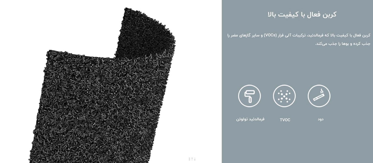 فیلتراسیون مرحله سوم دستگاه تصفیه هوای شیائومی مدل 3H